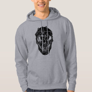 Sudadera con capucha para hombre de cráneo roto
