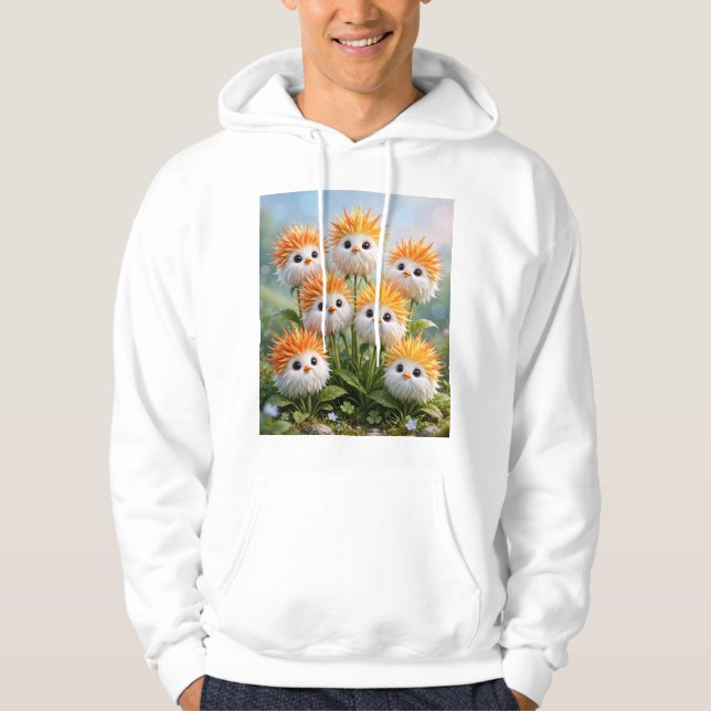 Sudadera con capucha para hombre de flores de jard (Anverso)