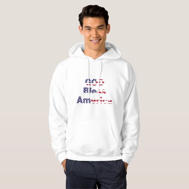 Sudadera con capucha para hombre God Bless America (Anverso completo)