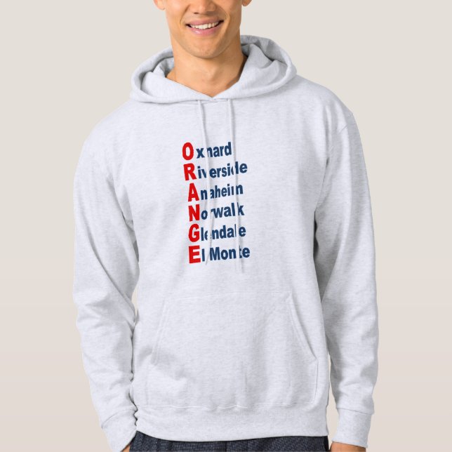 Sudadera con capucha para hombre gris CALIFORNIA T (Anverso)