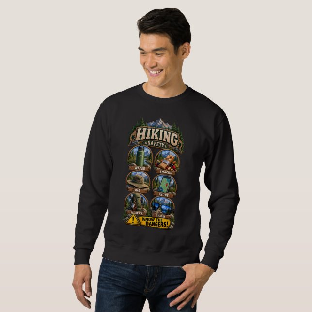 Sudadera con capucha para hombre Hiking Safety blk (Anverso completo)