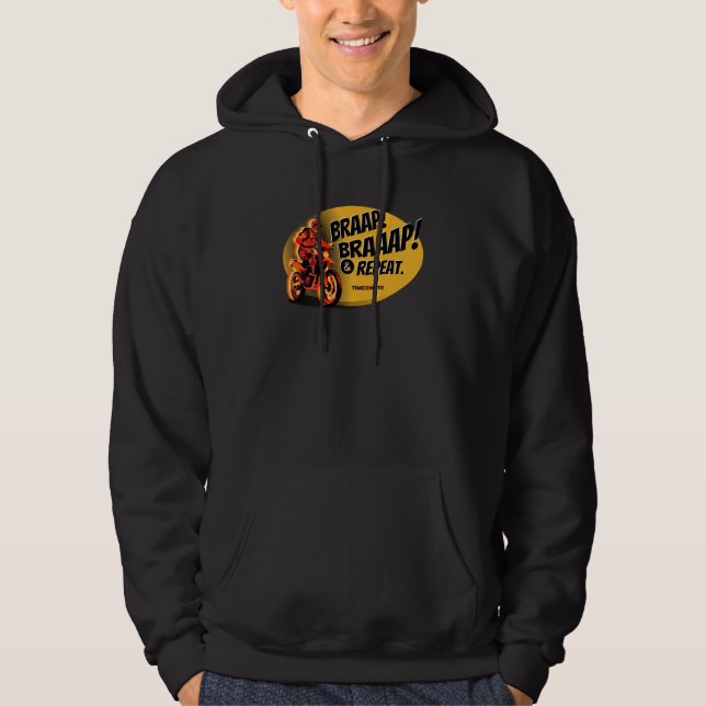 Sudadera con capucha para hombres Braap Braaap y r (Anverso)