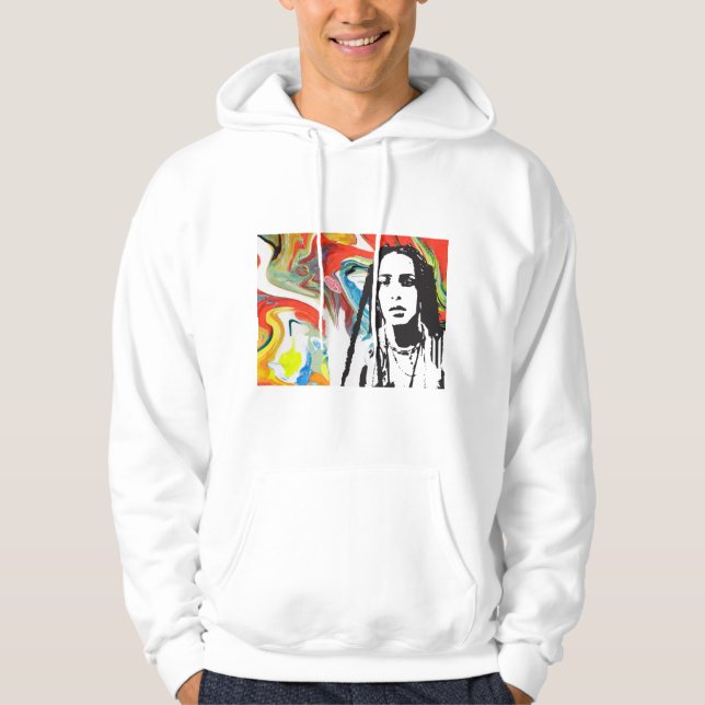 Sudadera con capucha para hombres de arte puertorr (Anverso)