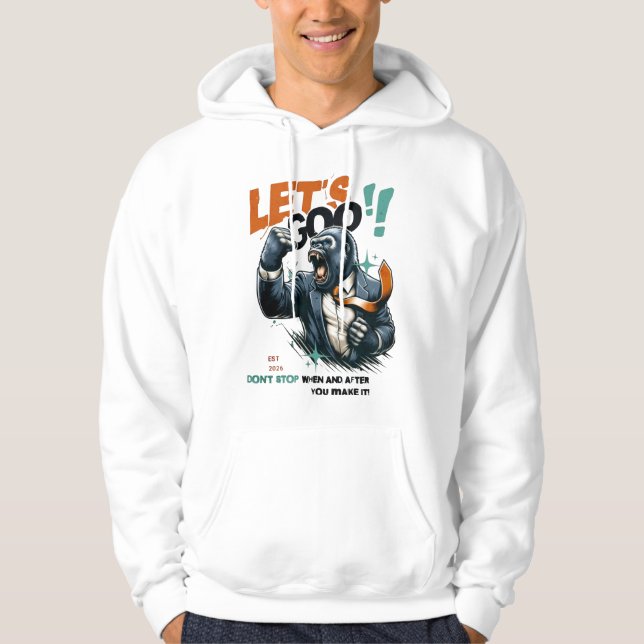SUDADERA CON CAPUCHA PARA HOMBRES LET'S GOO LESSON (Anverso)