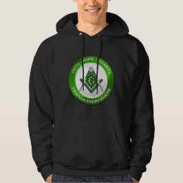 Sudadera con capucha para hombres masónicos Verde