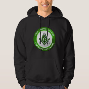 Sudadera con capucha para hombres masónicos Verde