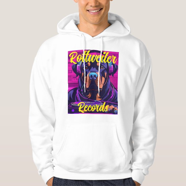 Sudadera con capucha para hombres Rottweiler Recor (Anverso)