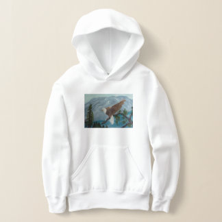 Sudadera con capucha para jóvenes de águila pintad
