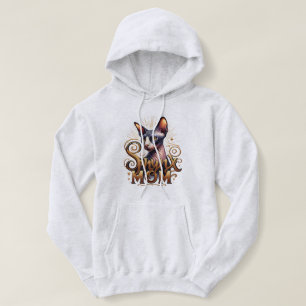 Sudadera con capucha para mamá de gato Sphynx sin