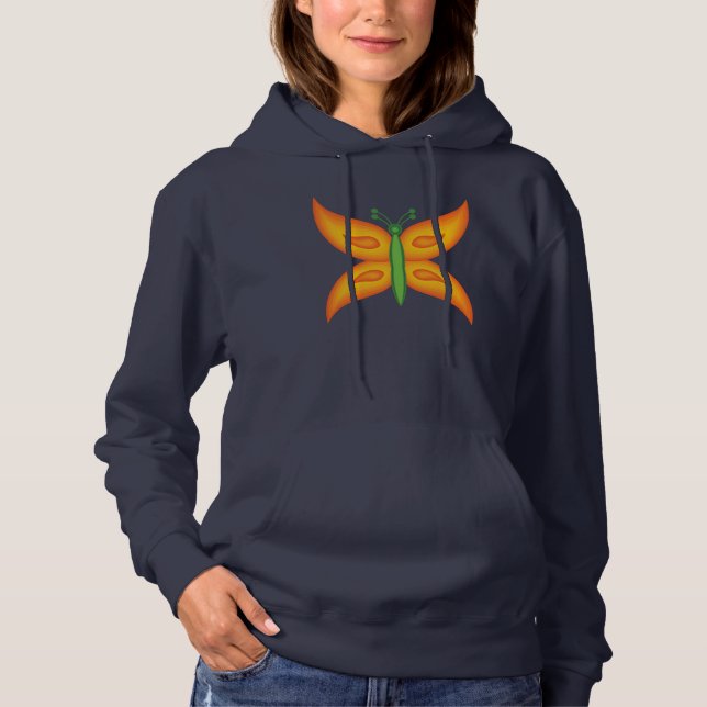 Sudadera con capucha para mujer Alien Butterfly (Anverso)