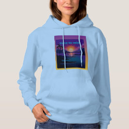 Sudadera con capucha para mujer con palmeras tropi
