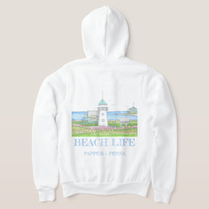 Sudadera con capucha para mujer de faro blanco