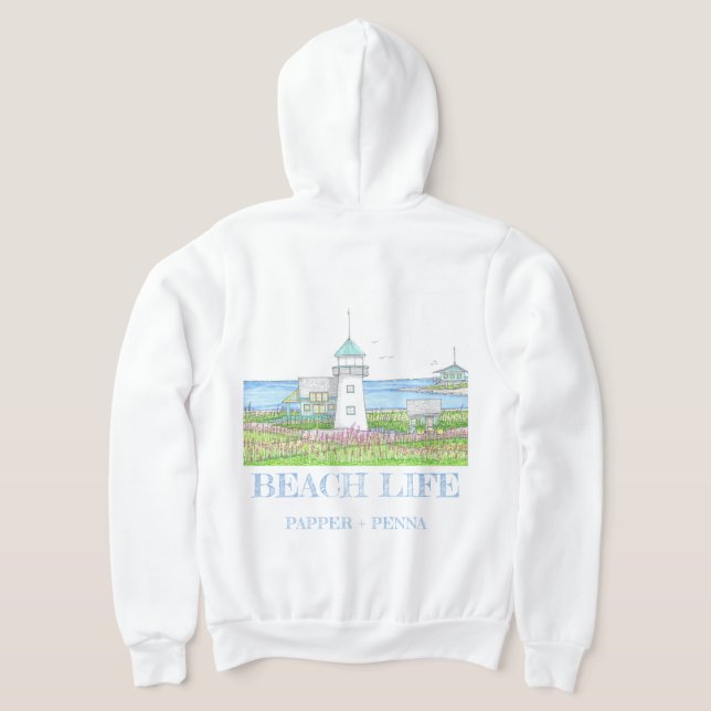 Sudadera con capucha para mujer de faro blanco (Distribución Reverso )
