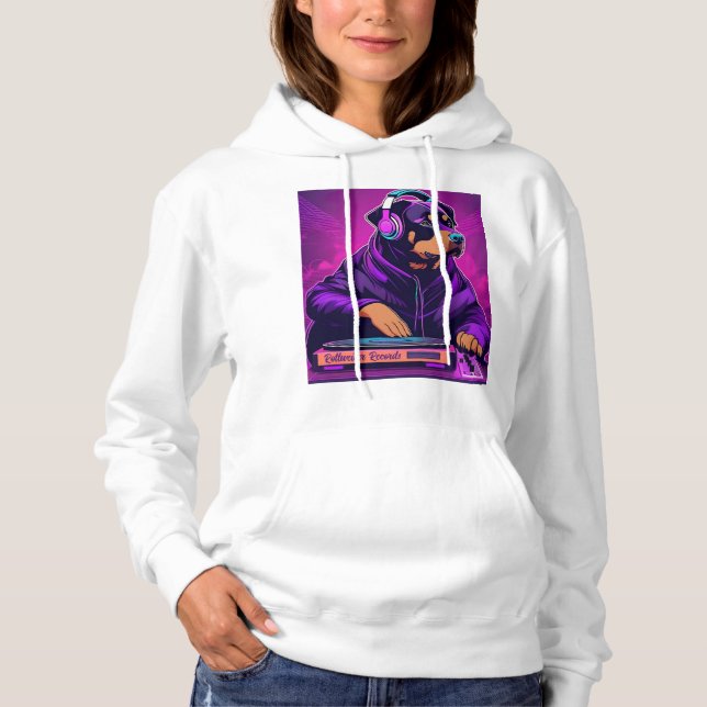 Sudadera con capucha para mujer de Rottweiler Reco (Anverso)