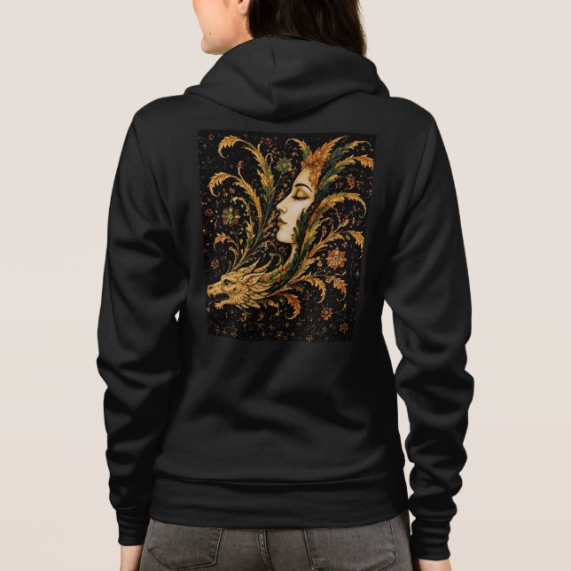 Sudadera con capucha para mujer Dragon Lady | Arte (Reverso)