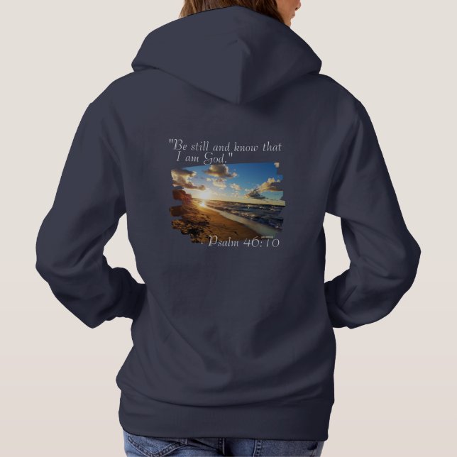 Sudadera con capucha para mujer "Estén quietos y s (Reverso)
