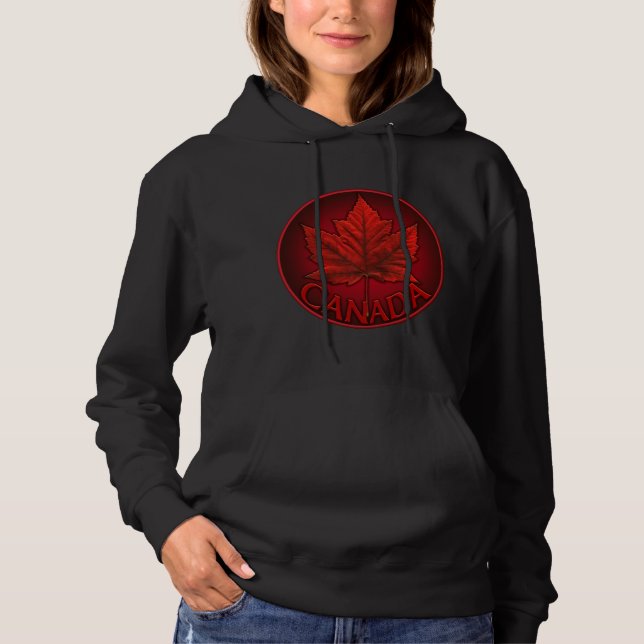 Sudadera con capucha para mujer Hoja de Arce de Ca (Anverso)