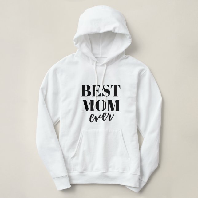 Sudadera con capucha para mujer "Mejor mamá del mu (Diseño del anverso)