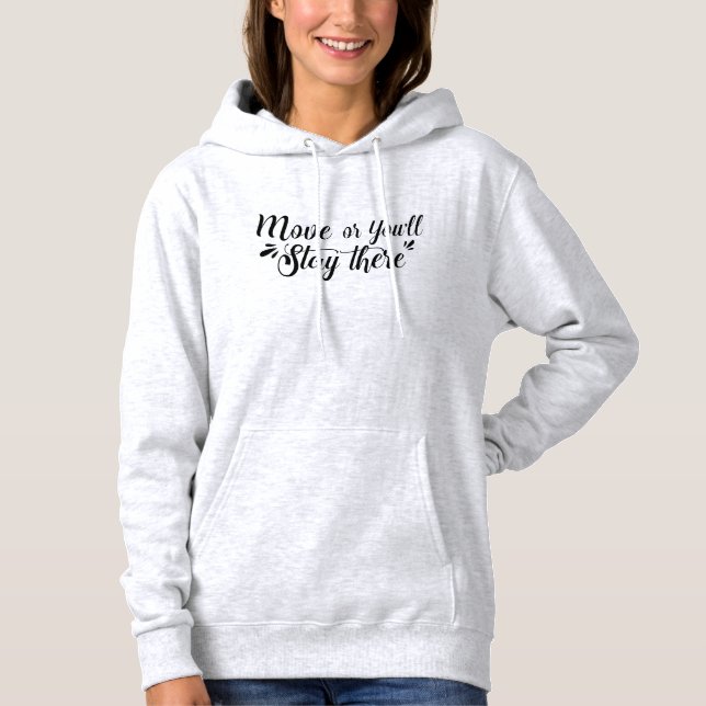 Sudadera con capucha para mujer negra con fuente M (Anverso)