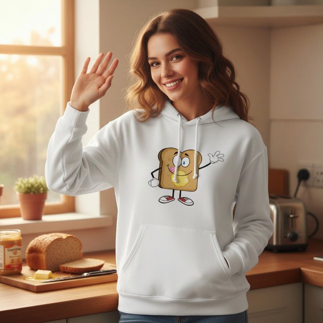 Sudadera con capucha para mujeres con cara de tost (Subido por el creador)