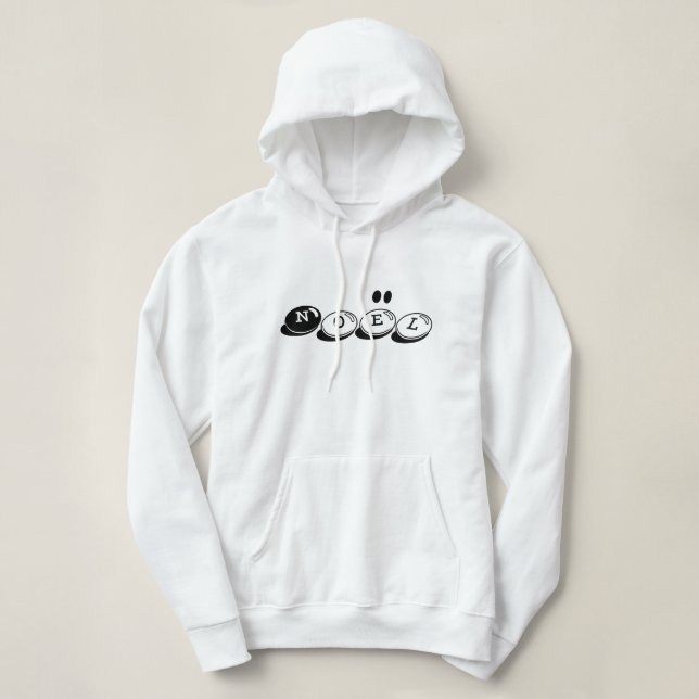 Sudadera con capucha para mujeres con Noel escrito (Diseño del anverso)