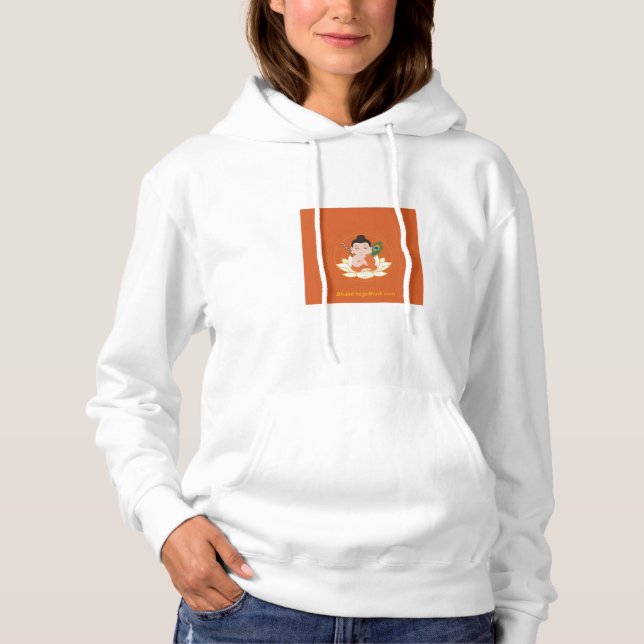 Sudadera con capucha para mujeres de BhaktiYogaMon (Anverso)