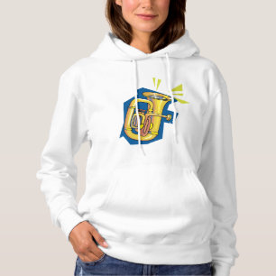 Sudadera con capucha para mujeres instrumento Tuba