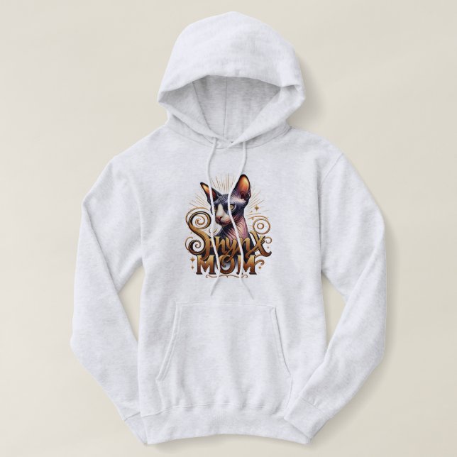 Sudadera con capucha para mujeres, mamá de gato Sp (Diseño del anverso)