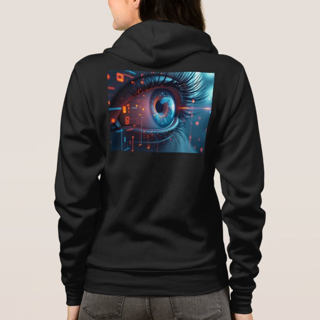 Sudadera con capucha para mujeres Quantum Eye negr (Reverso)