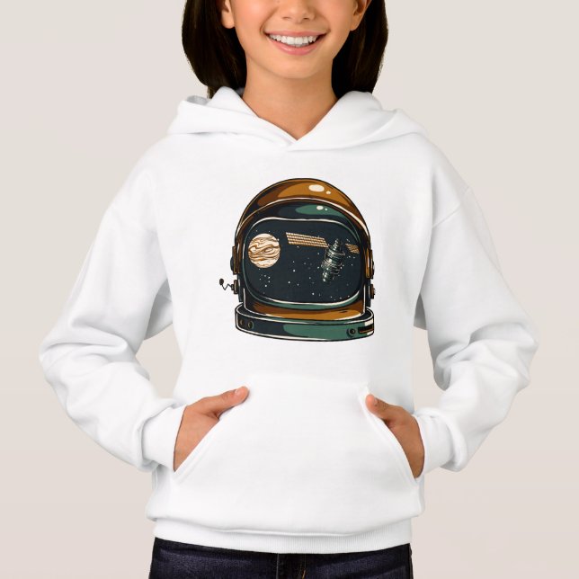 Sudadera con capucha para niña - Casco espacial (Anverso)