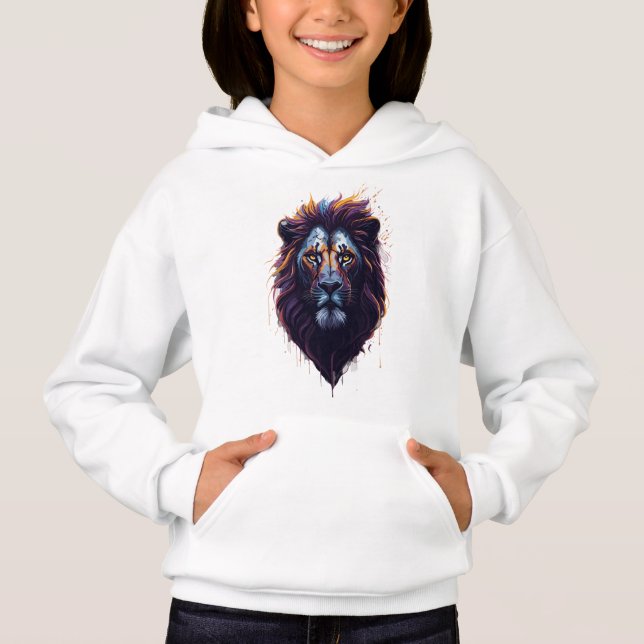 Sudadera con capucha para niña | León (Anverso)