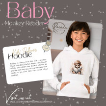 Sudadera con capucha para niñas Baby Monkey Reader