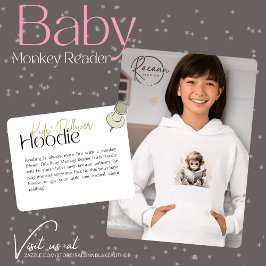 Sudadera con capucha para niñas Baby Monkey Reader