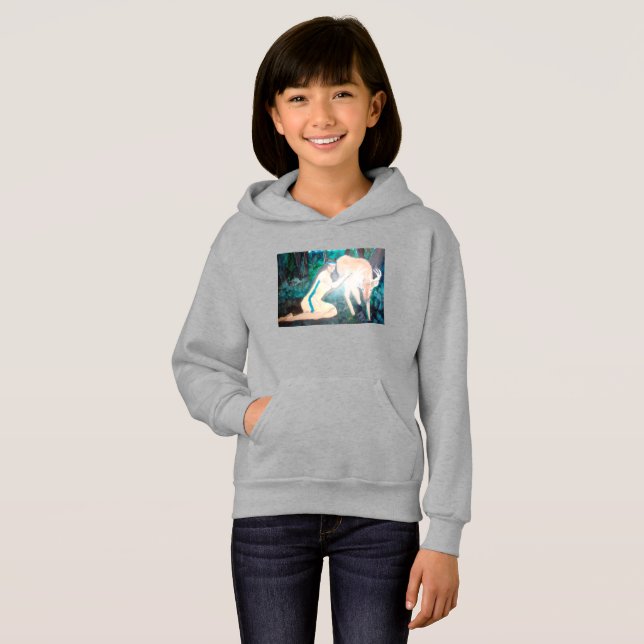 Sudadera con capucha para niñas Ciervo Domado (Anverso completo)