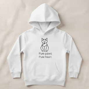Sudadera con capucha para niñas con gato geométric