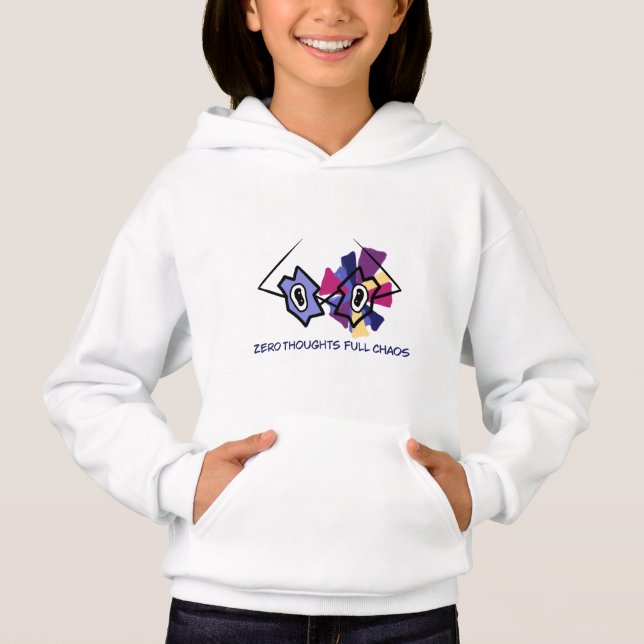 Sudadera con capucha para niñas Zero Thoughts Full (Anverso)