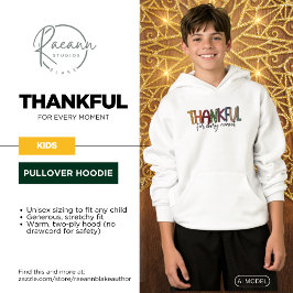 Sudadera con capucha para niños Agradecido por cad