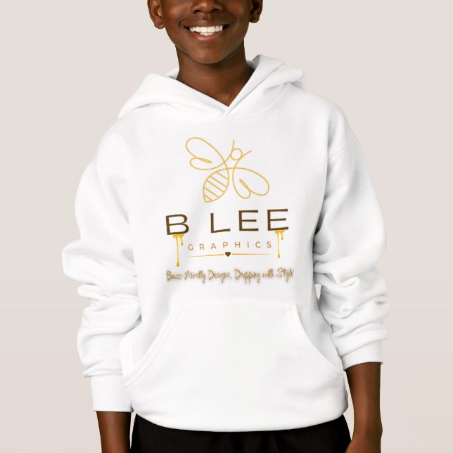 Sudadera con capucha para niños con logo de BLEEGR (Anverso)
