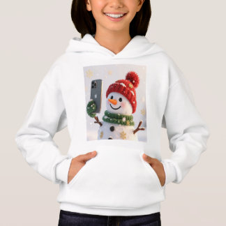 Sudadera con capucha para niños con muñeco de niev