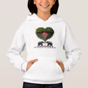 Sudadera con capucha para niños Corazón de elefant