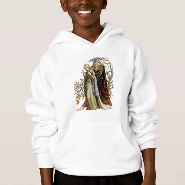 Sudadera con capucha para niños de La bella y la b (Anverso)