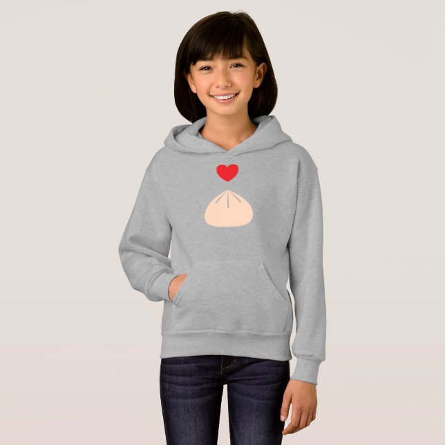 Sudadera con capucha para niños Dumpling Love (Anverso completo)