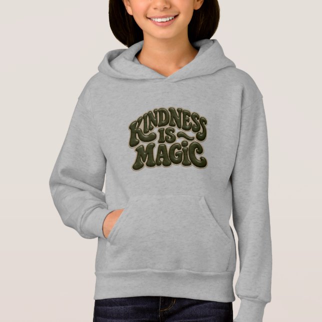 Sudadera con capucha para niños Kindness Is Magic  (Anverso)