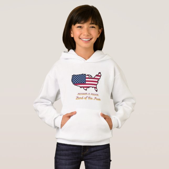 Sudadera con capucha para niños Libertad es poder (Anverso completo)