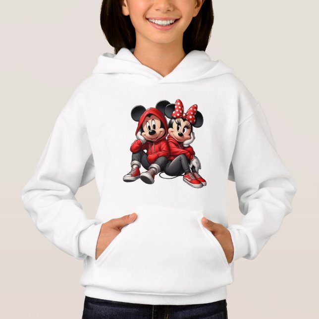 Sudadera con capucha para niños pareja de ratones  (Anverso)