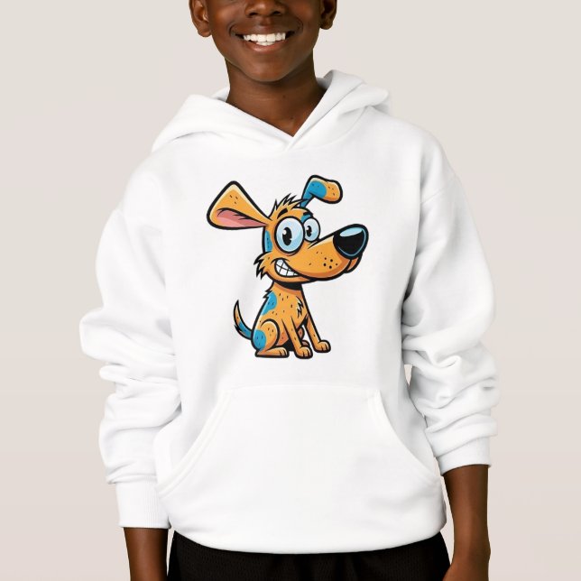 Sudadera con capucha para niños Playful Pup (Anverso)