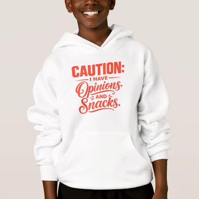 Sudadera con capucha para niños precaución  (Anverso)