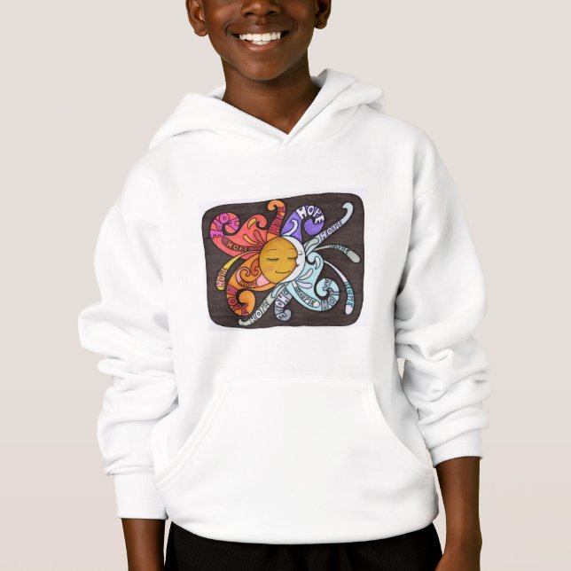 Sudadera con capucha para niños Rays of Hope (Anverso)