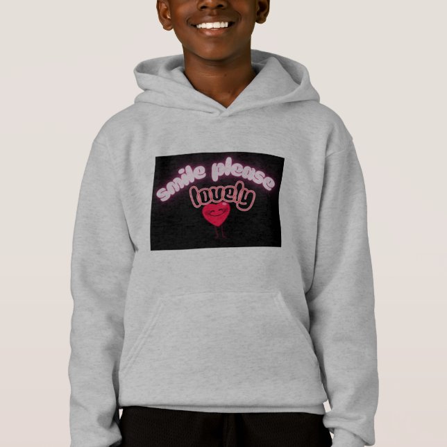 Sudadera con capucha para niños Smile Please (Anverso)