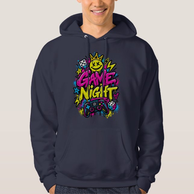 Sudadera con capucha para noche de juegos de graff (Anverso)
